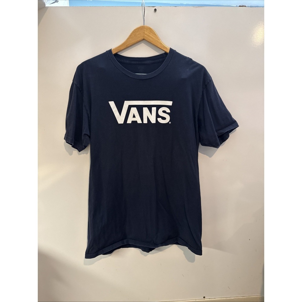 Vans Classic Logo Skateboard T-Shirt Large Blue